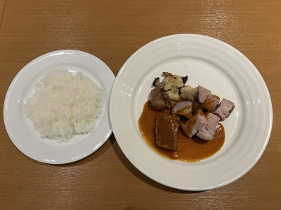 ごはん、ローストポーク